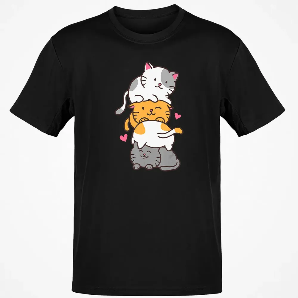 Cat Cats Meowtain Cute Kitty Pile Anime Kawaii Neko Gift Classic Unisex T-Shirt - 2