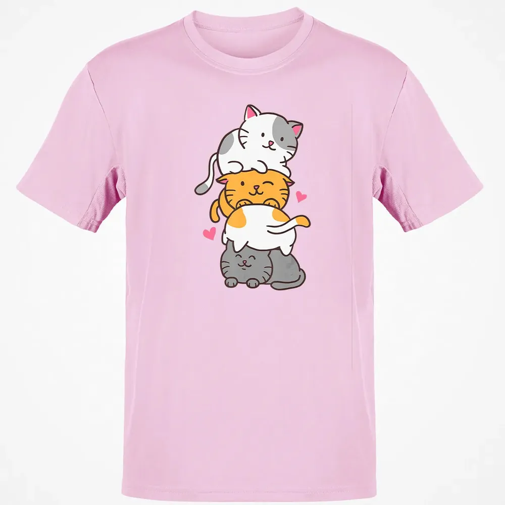 Cat Cats Meowtain Cute Kitty Pile Anime Kawaii Neko Gift Classic Unisex T-Shirt - 6