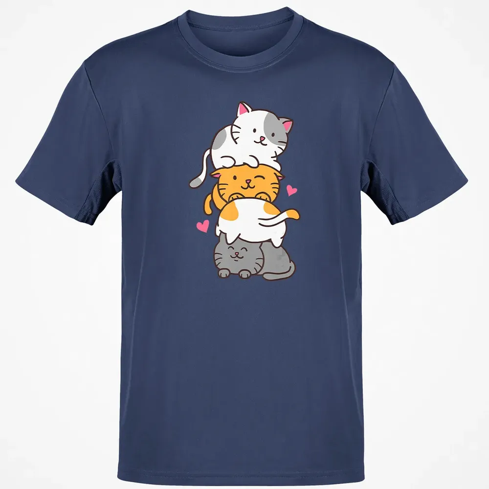 Cat Cats Meowtain Cute Kitty Pile Anime Kawaii Neko Gift Classic Unisex T-Shirt - 8