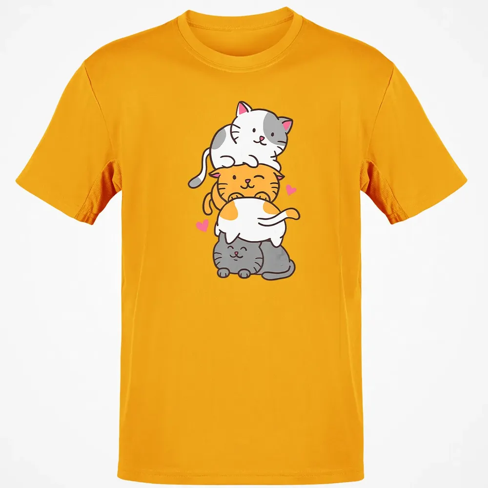 Cat Cats Meowtain Cute Kitty Pile Anime Kawaii Neko Gift Classic Unisex T-Shirt - 5
