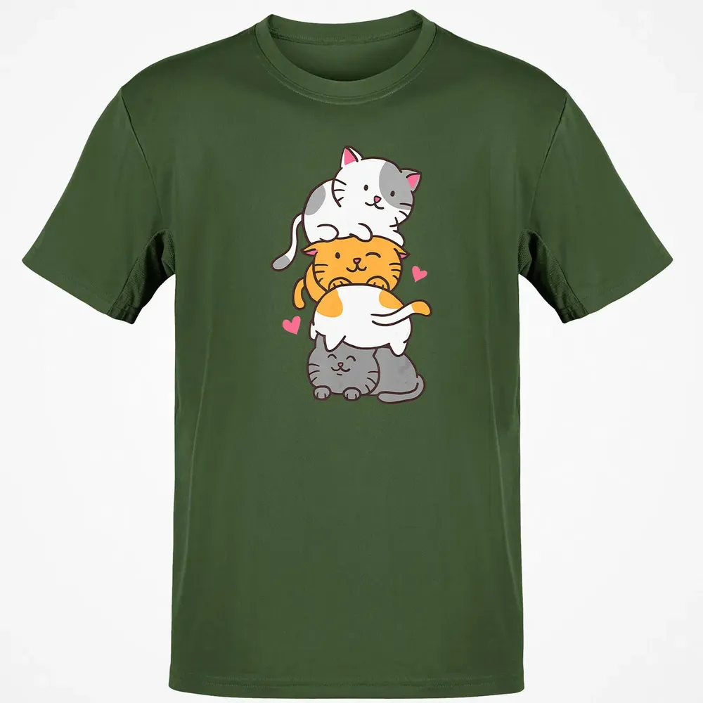 Cat Cats Meowtain Cute Kitty Pile Anime Kawaii Neko Gift Classic Unisex T-Shirt - 7