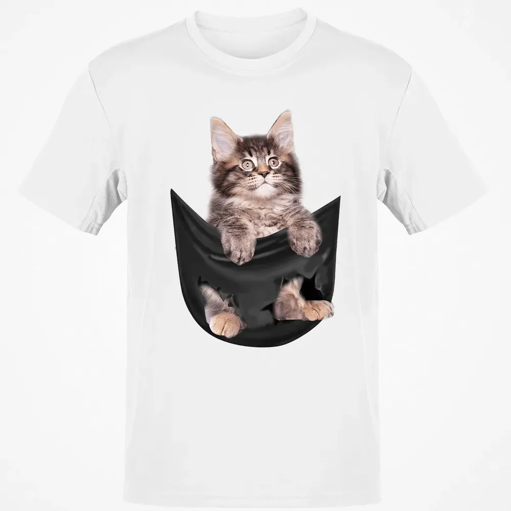 Maine Coon in pocket Classic Unisex T-Shirt - 13