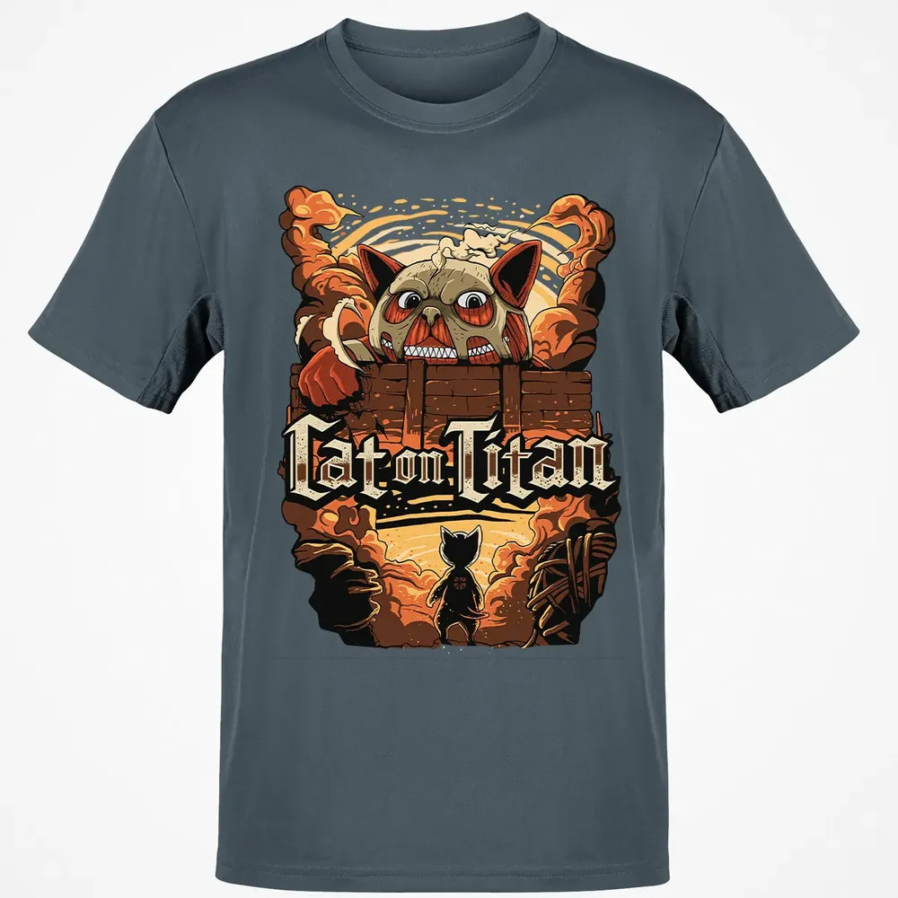 Cat On Titan Classic Unisex T-Shirt - 4