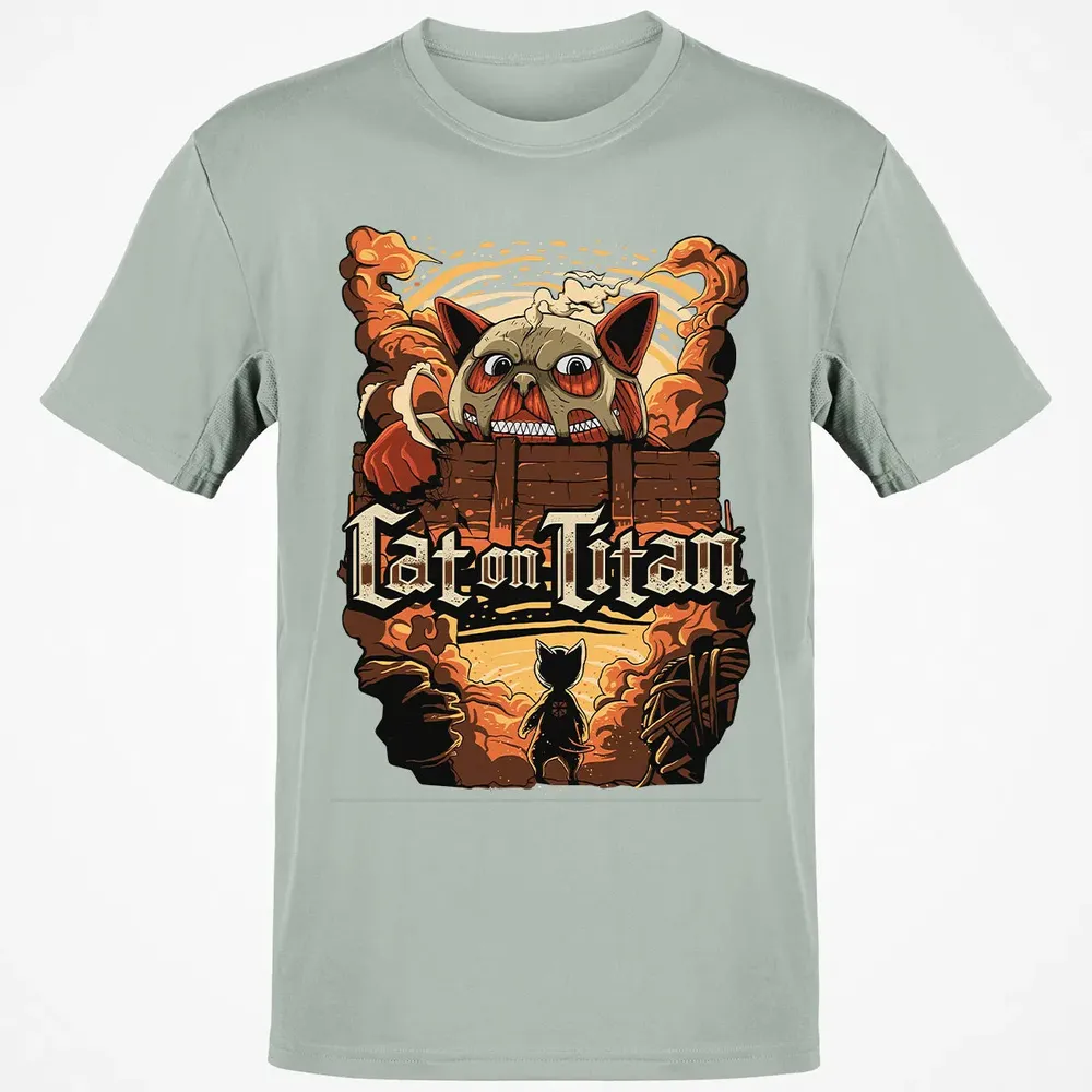 Cat On Titan Classic Unisex T-Shirt - 3