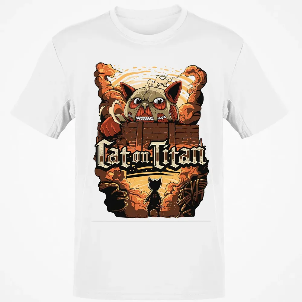 Cat On Titan Classic Unisex T-Shirt - 13