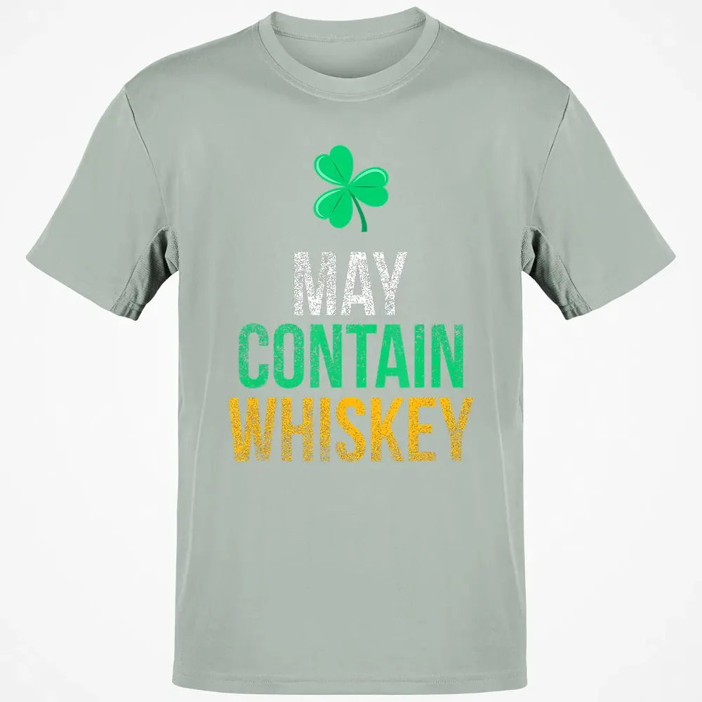 May Contain Whiskey Funny Irish St.png Classic Unisex T-Shirt - 3