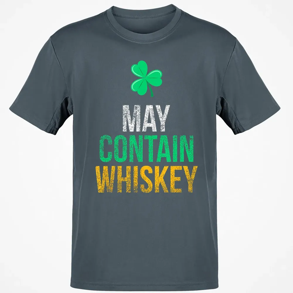 May Contain Whiskey Funny Irish St.png Classic Unisex T-Shirt - 4
