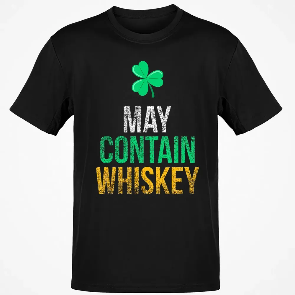 May Contain Whiskey Funny Irish St.png Classic Unisex T-Shirt - 2
