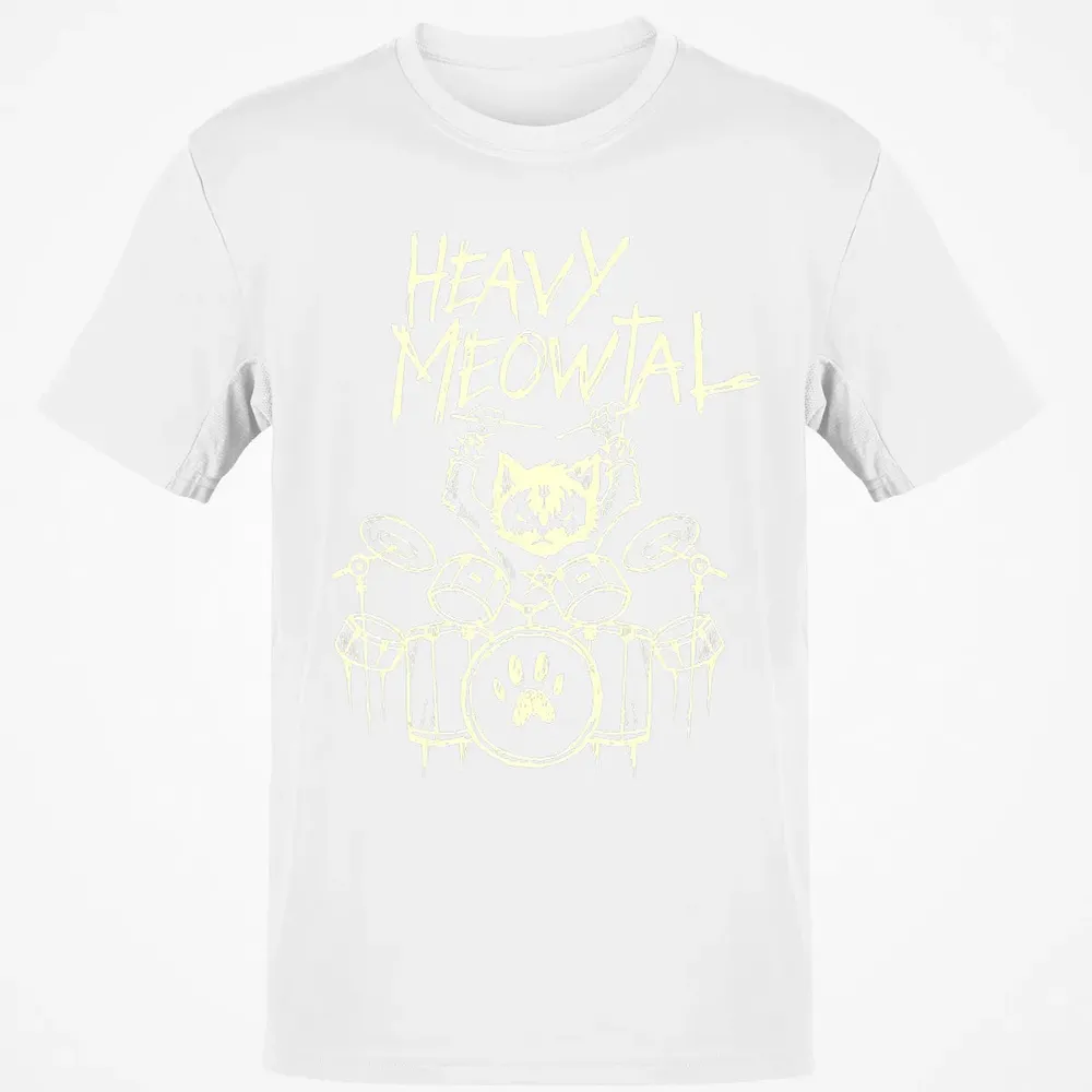 Heavy Metal Headbanger Gift Drummer Cat Playing Drum Meowtal Classic Unisex T-Shirt - 13