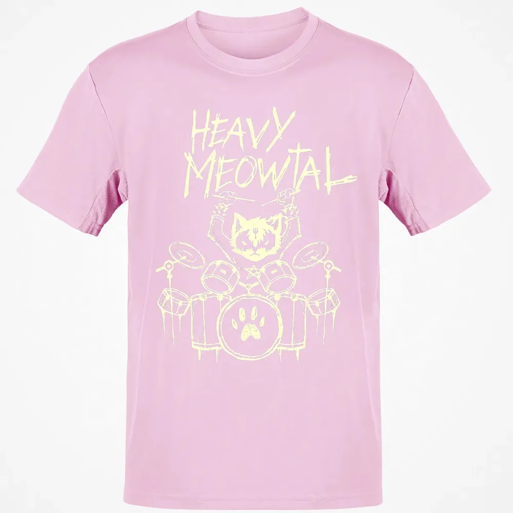 Heavy Metal Headbanger Gift Drummer Cat Playing Drum Meowtal Classic Unisex T-Shirt - 6
