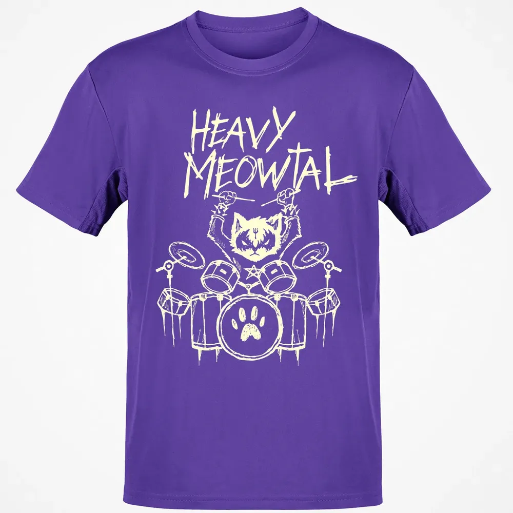 Heavy Metal Headbanger Gift Drummer Cat Playing Drum Meowtal Classic Unisex T-Shirt - 10