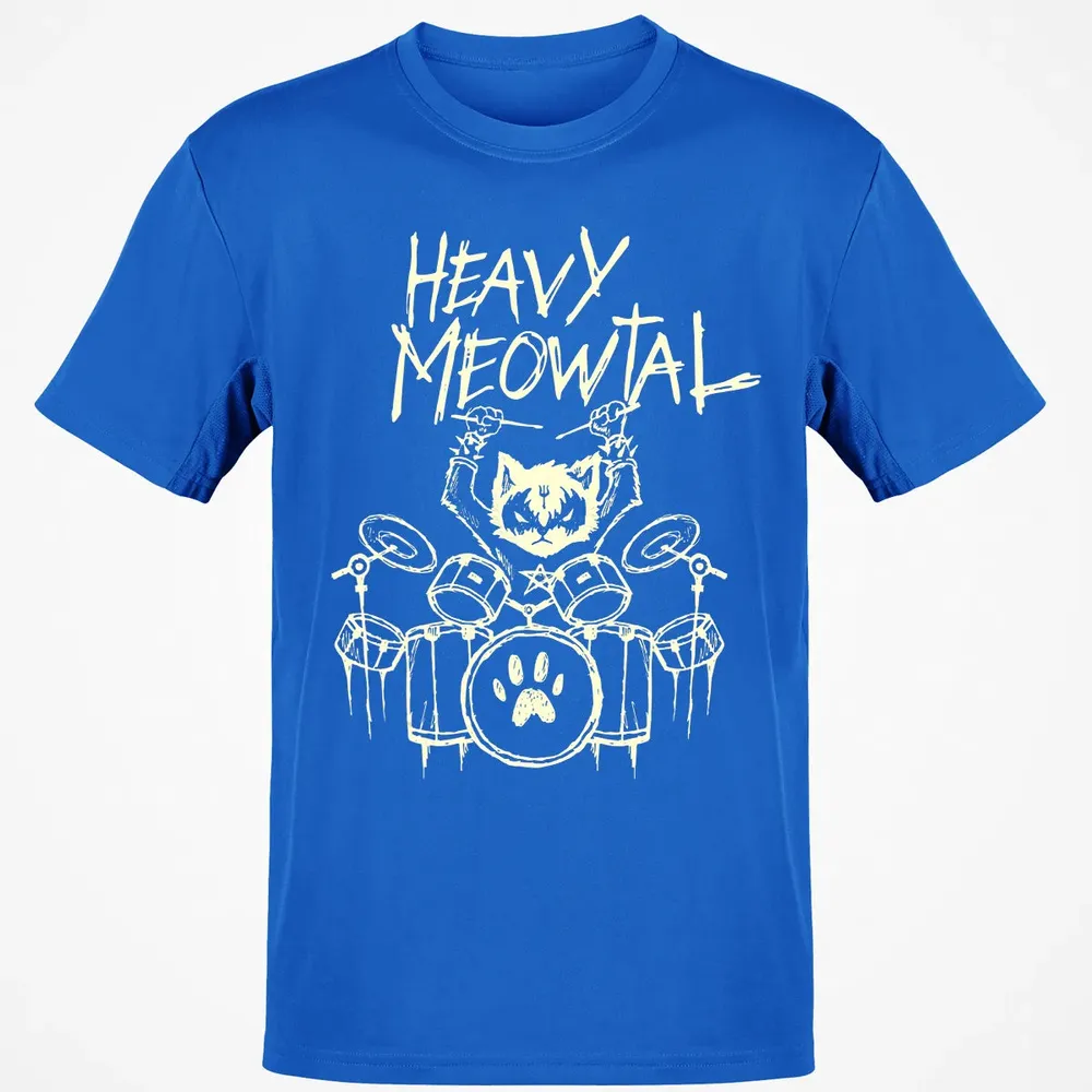 Heavy Metal Headbanger Gift Drummer Cat Playing Drum Meowtal Classic Unisex T-Shirt - 12