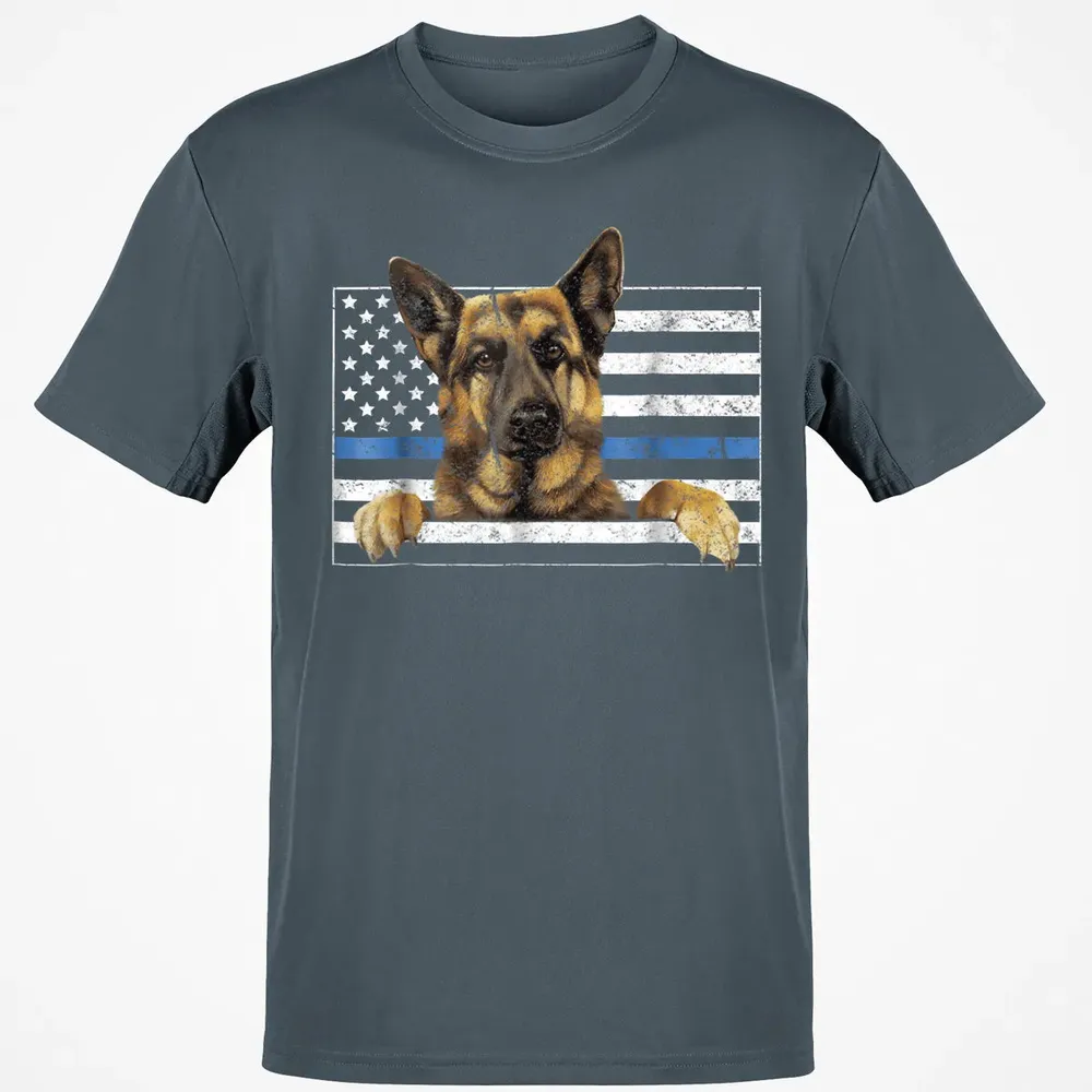 Thin Blue Line K9 German Shepherd T Dog Police Officer Classic Unisex T-Shirt - 4