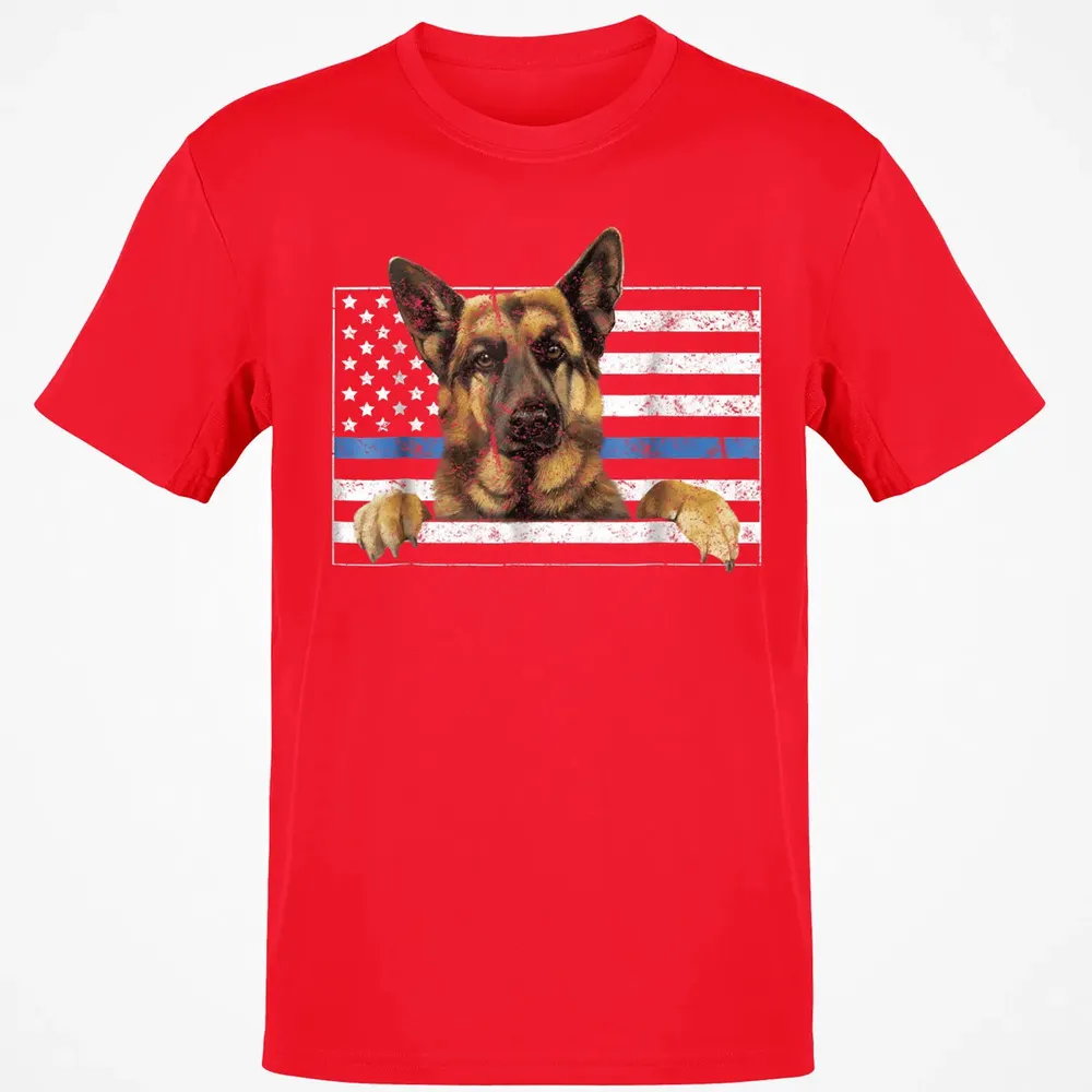 Thin Blue Line K9 German Shepherd T Dog Police Officer Classic Unisex T-Shirt - 11