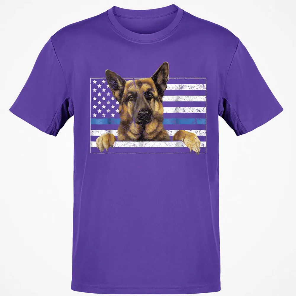 Thin Blue Line K9 German Shepherd T Dog Police Officer Classic Unisex T-Shirt - 10