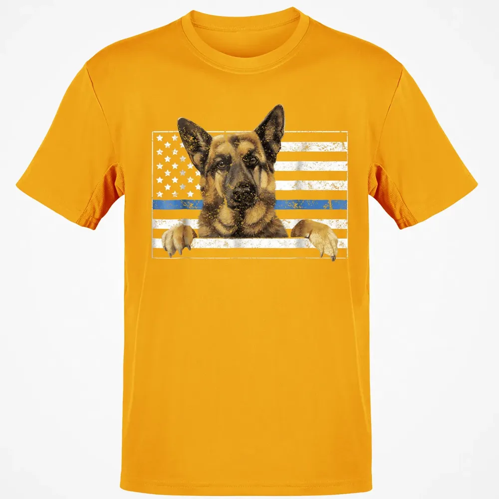 Thin Blue Line K9 German Shepherd T Dog Police Officer Classic Unisex T-Shirt - 5