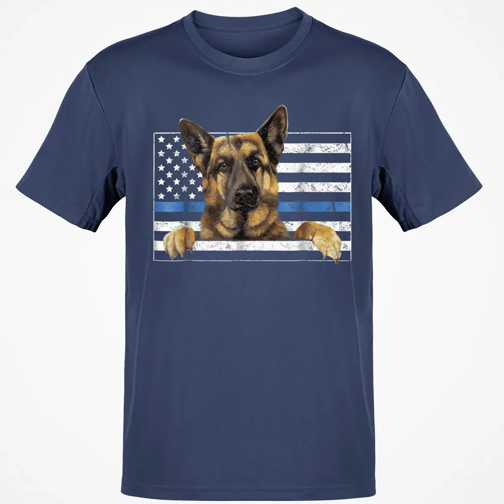 Thin Blue Line K9 German Shepherd T Dog Police Officer Classic Unisex T-Shirt - 8