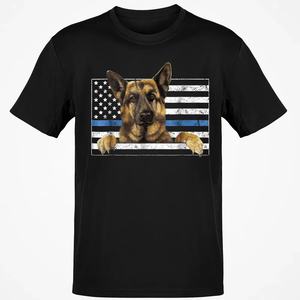 Thin Blue Line K9 German Shepherd T Dog Police Officer Classic Unisex T-Shirt - 2