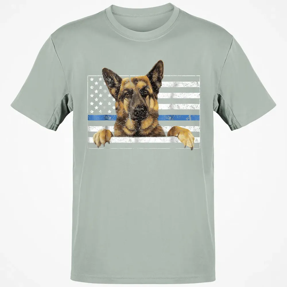 Thin Blue Line K9 German Shepherd T Dog Police Officer Classic Unisex T-Shirt - 3