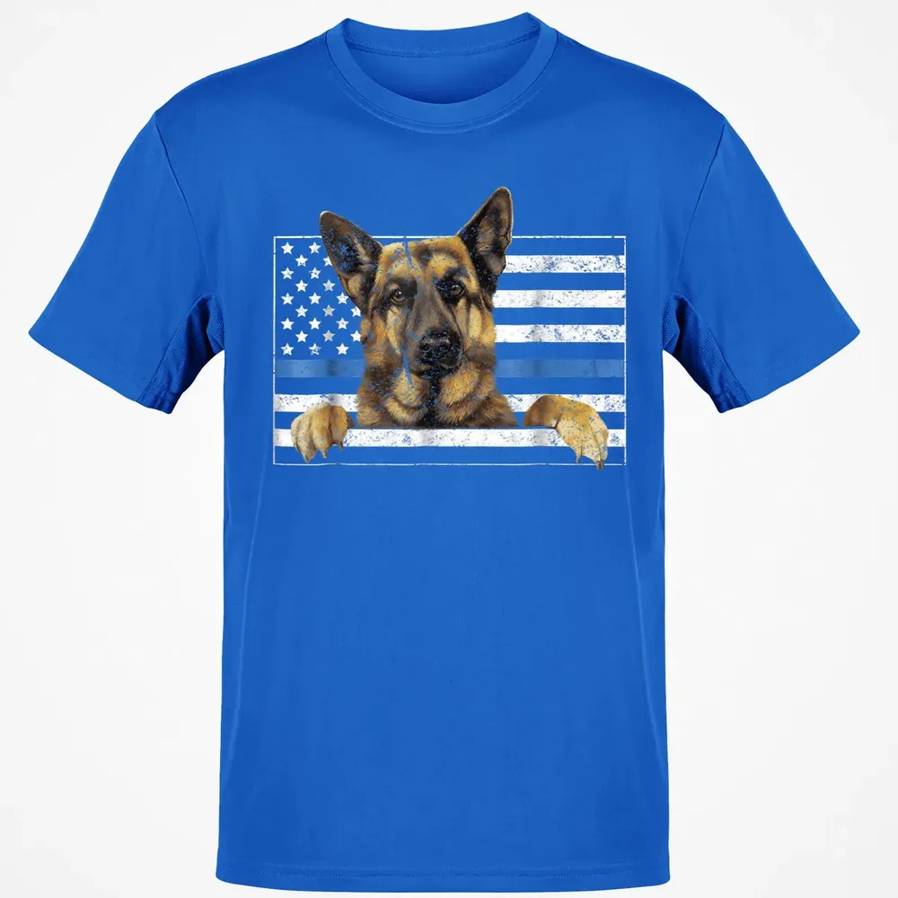 Thin Blue Line K9 German Shepherd T Dog Police Officer Classic Unisex T-Shirt - 12