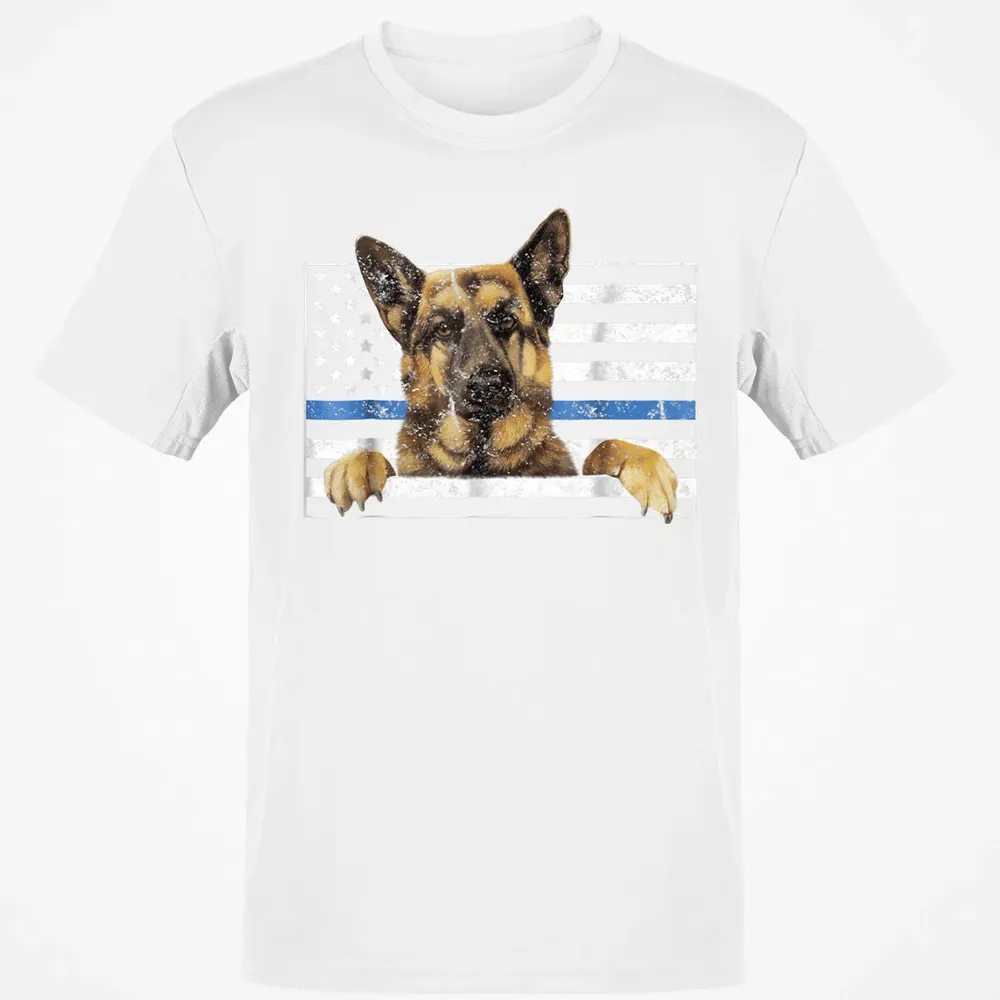 Thin Blue Line K9 German Shepherd T Dog Police Officer Classic Unisex T-Shirt - 13
