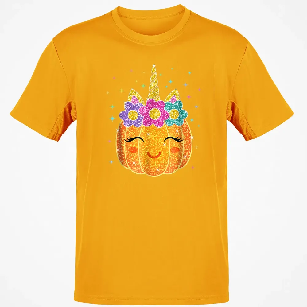 Cute Unicorn Pumpkin Halloween Thanksgiving Classic Unisex T-Shirt - 5