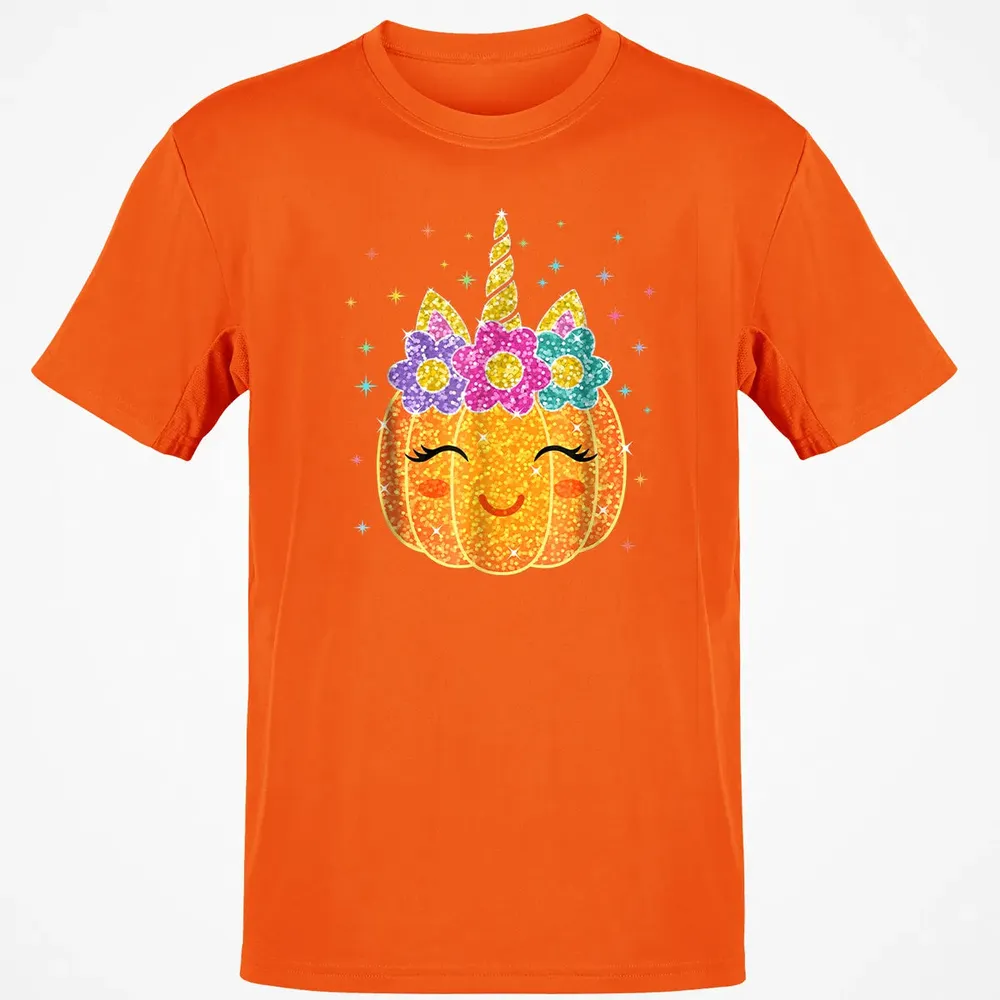 Cute Unicorn Pumpkin Halloween Thanksgiving Classic Unisex T-Shirt - 9