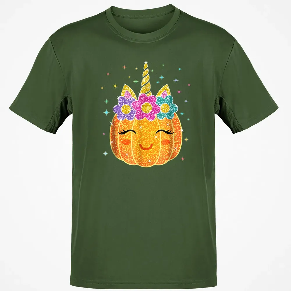 Cute Unicorn Pumpkin Halloween Thanksgiving Classic Unisex T-Shirt - 7
