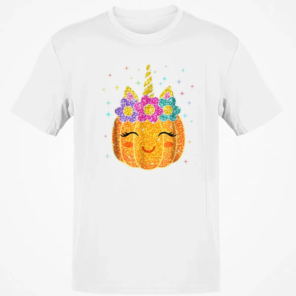 Cute Unicorn Pumpkin Halloween Thanksgiving Classic Unisex T-Shirt - 13
