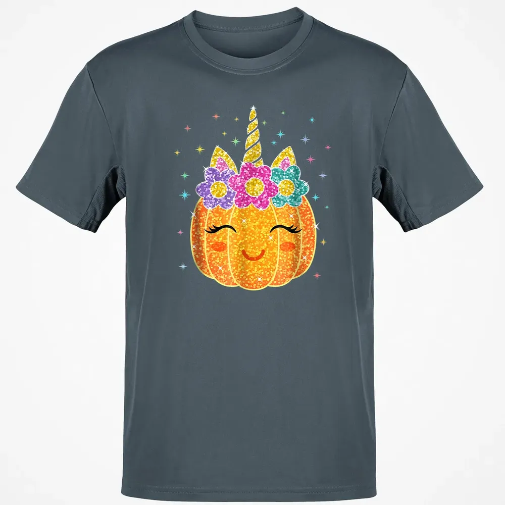 Cute Unicorn Pumpkin Halloween Thanksgiving Classic Unisex T-Shirt - 4