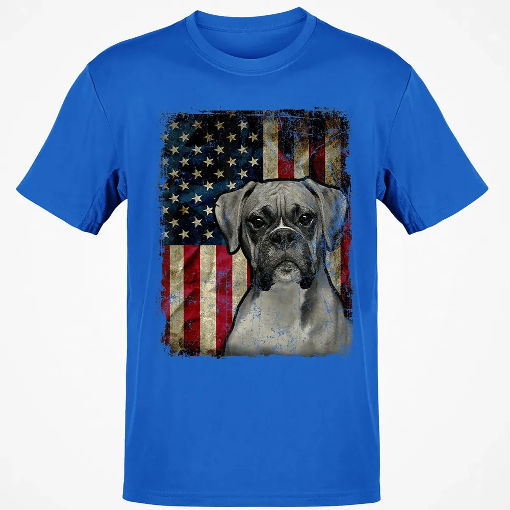 Boxer Dog 4th of July American Flag patriotic Gift Classic Unisex T-Shirt - 12