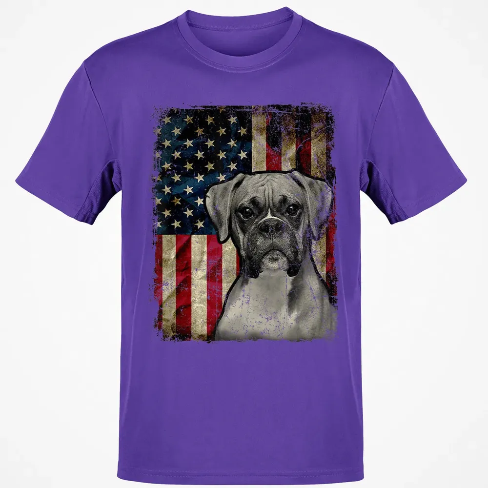 Boxer Dog 4th of July American Flag patriotic Gift Classic Unisex T-Shirt - 10