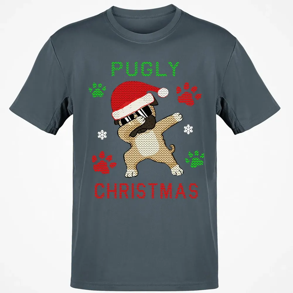 Pugly Christmas Classic Unisex T-Shirt - 4