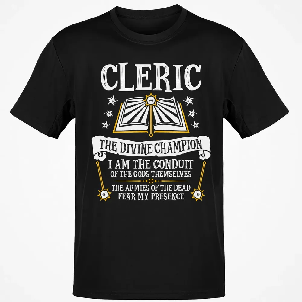 CLERIC, THE DIVINE CHAMPION (Black) Classic Unisex T-Shirt - 2