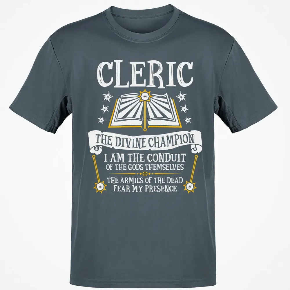 CLERIC, THE DIVINE CHAMPION (Black) Classic Unisex T-Shirt - 4