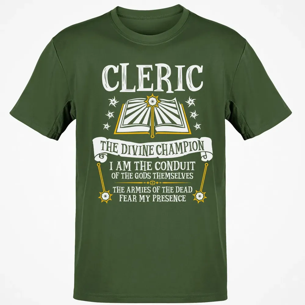 CLERIC, THE DIVINE CHAMPION (Black) Classic Unisex T-Shirt - 7