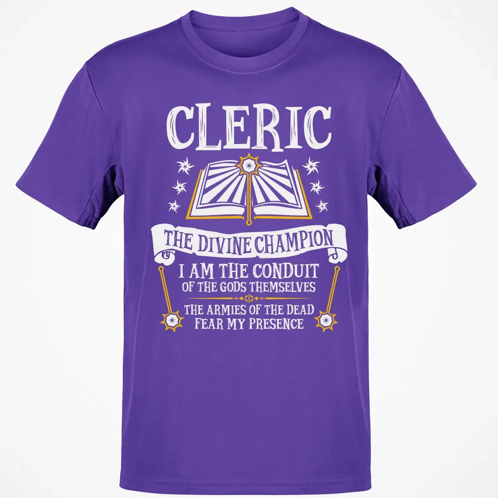 CLERIC, THE DIVINE CHAMPION (Black) Classic Unisex T-Shirt - 10