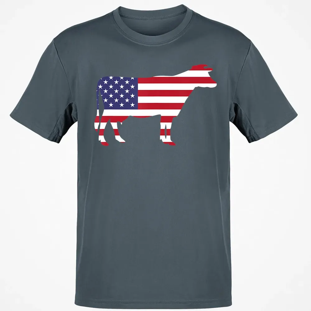 Cow American Flag  Funny 4th of July USA America Classic Unisex T-Shirt - 4