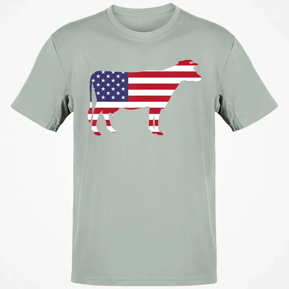 Cow American Flag  Funny 4th of July USA America Classic Unisex T-Shirt - 3