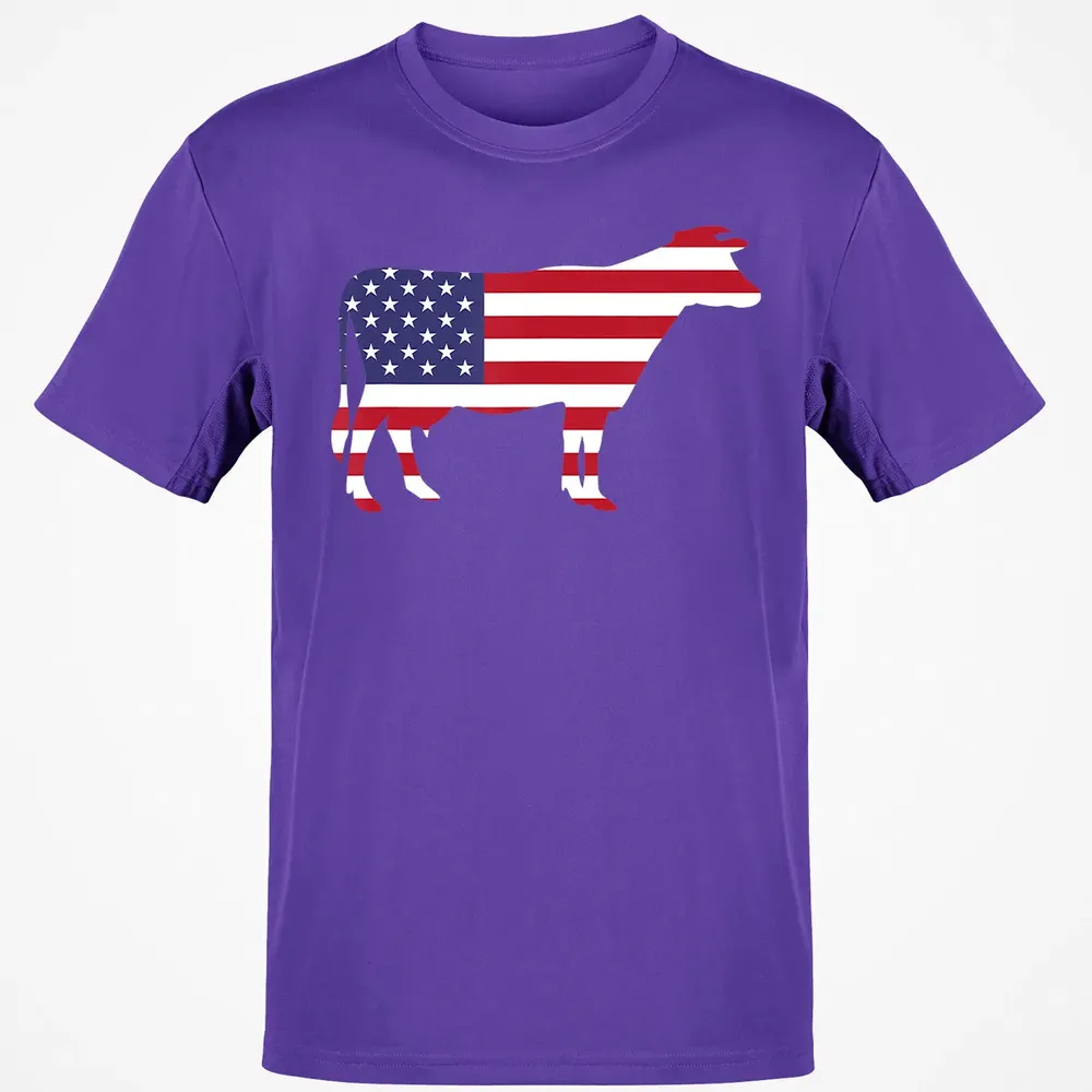Cow American Flag  Funny 4th of July USA America Classic Unisex T-Shirt - 10
