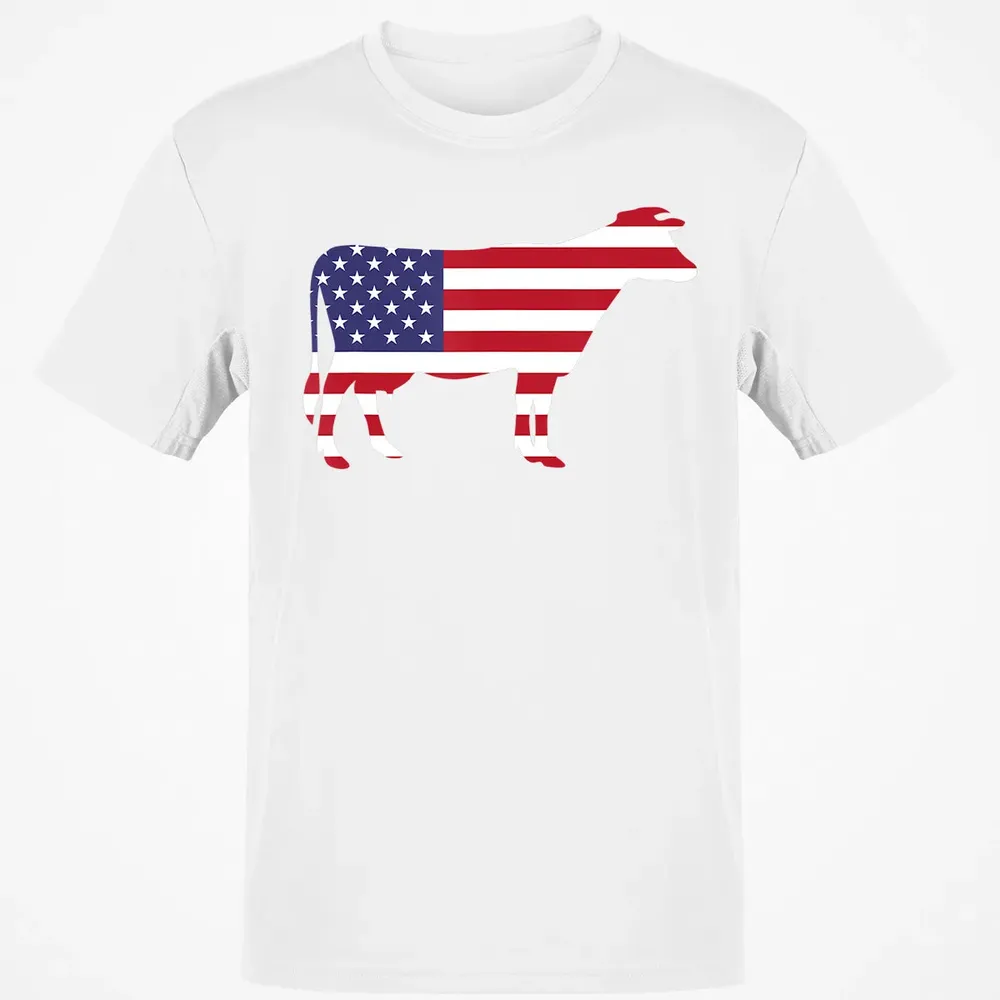 Cow American Flag  Funny 4th of July USA America Classic Unisex T-Shirt - 13