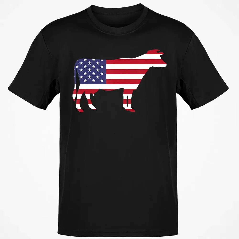 Cow American Flag  Funny 4th of July USA America Classic Unisex T-Shirt - 2