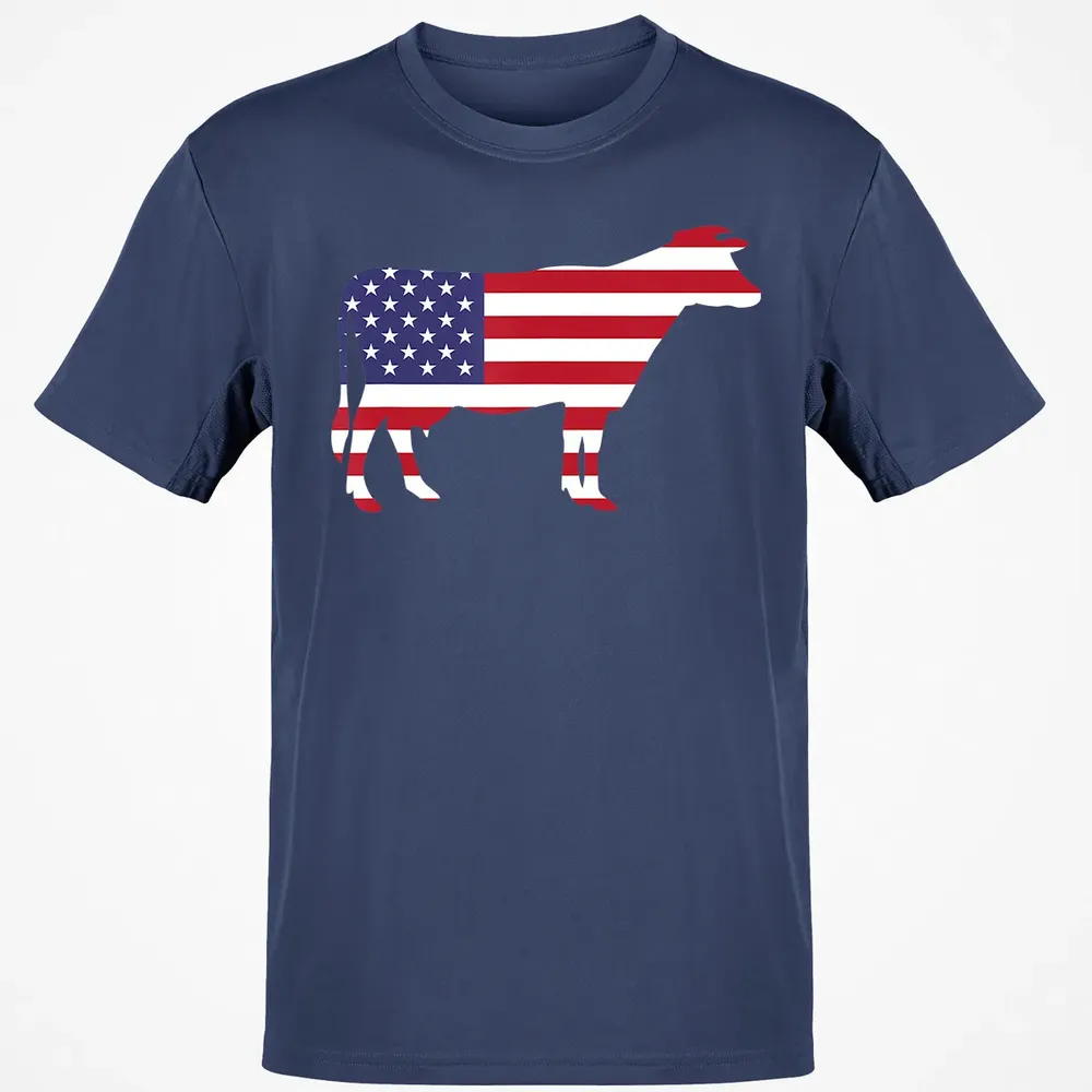 Cow American Flag  Funny 4th of July USA America Classic Unisex T-Shirt - 8