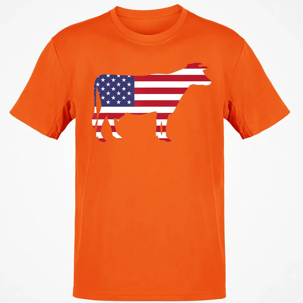 Cow American Flag  Funny 4th of July USA America Classic Unisex T-Shirt - 9