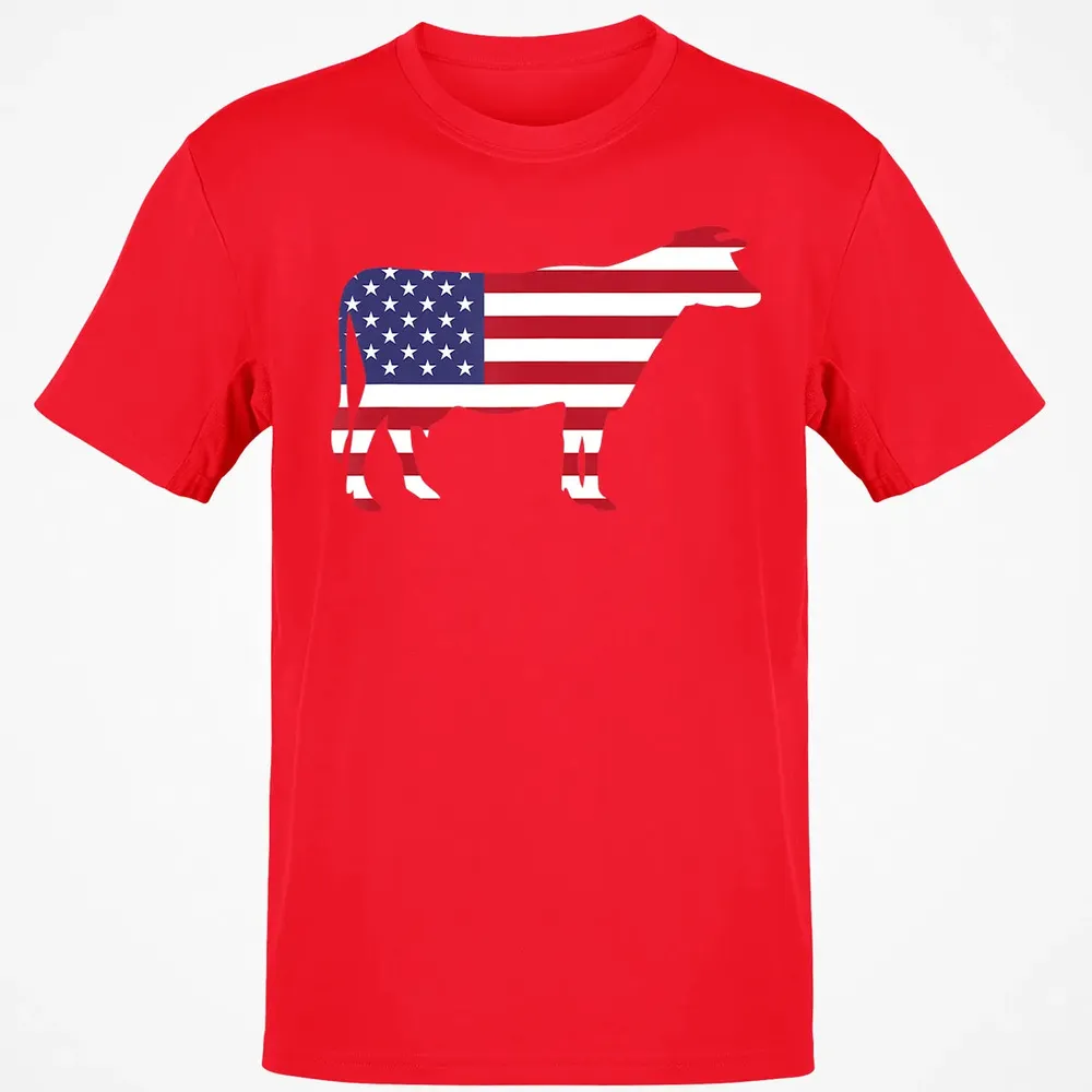 Cow American Flag  Funny 4th of July USA America Classic Unisex T-Shirt - 11