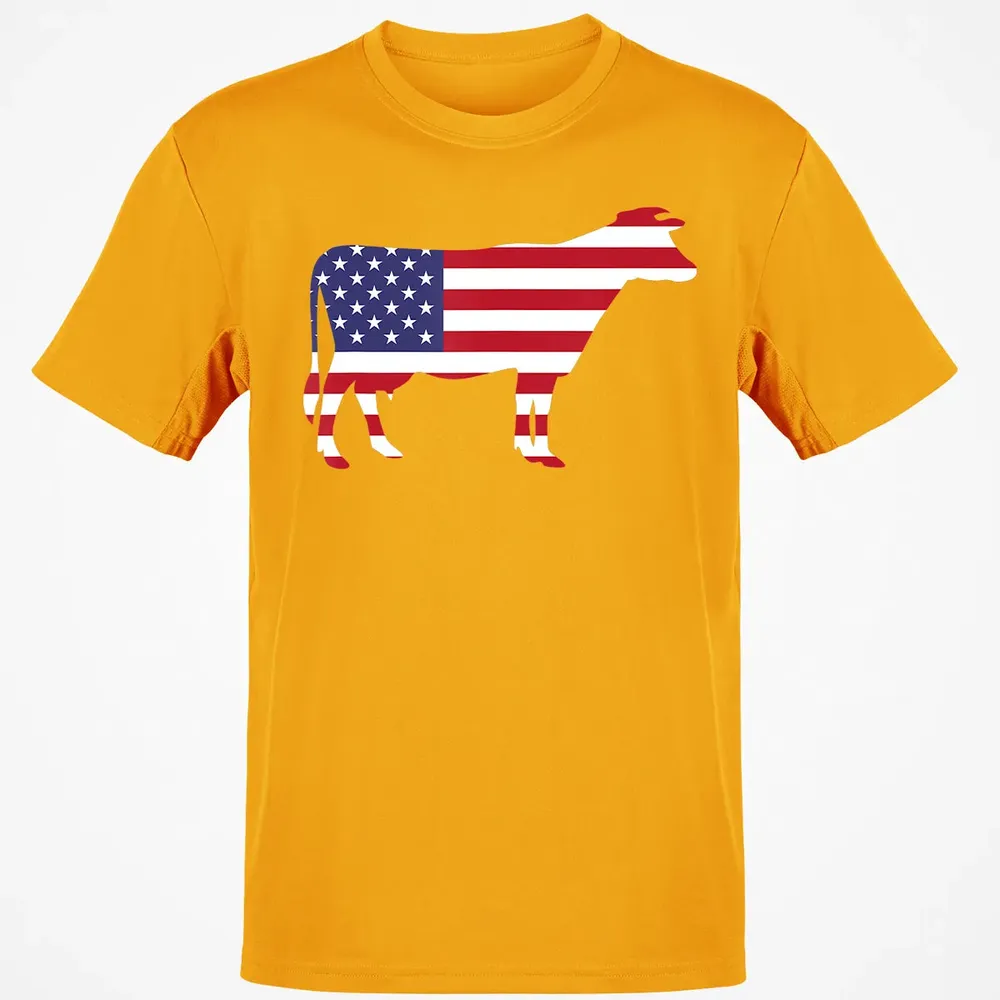 Cow American Flag  Funny 4th of July USA America Classic Unisex T-Shirt - 5