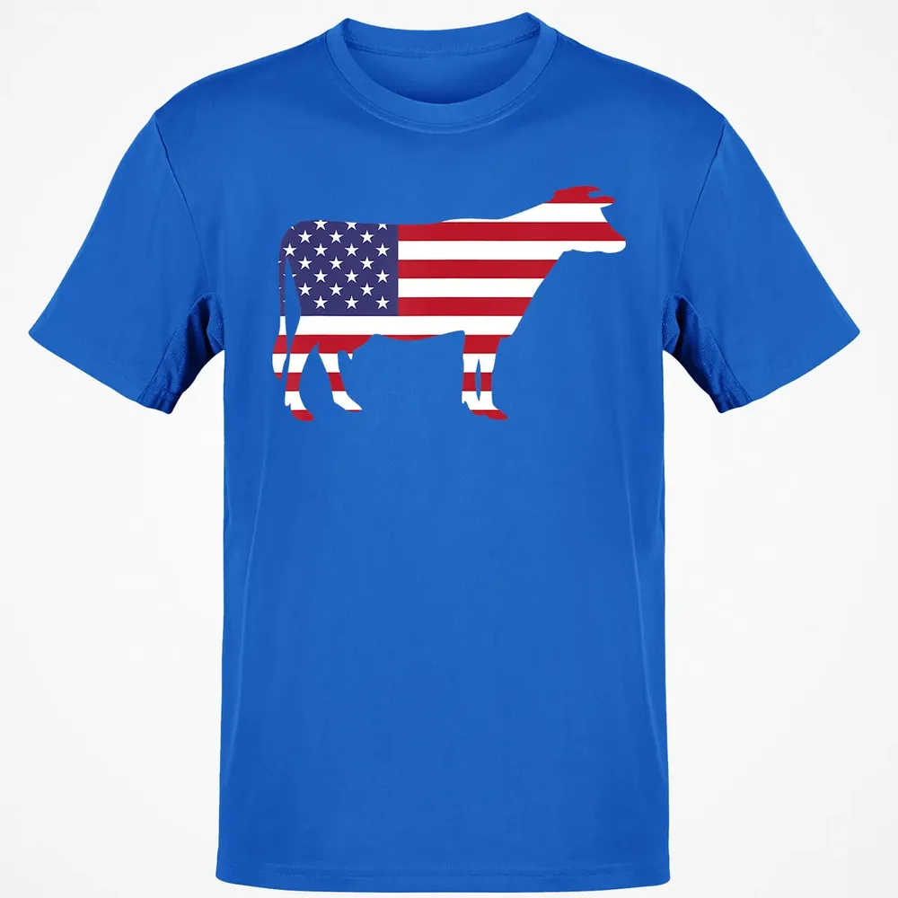 Cow American Flag  Funny 4th of July USA America Classic Unisex T-Shirt - 12