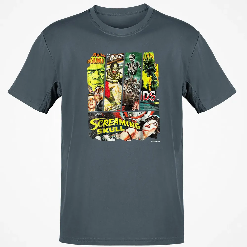Vintage Style Sci Fi Horror Movie Poster Collage Classic Unisex T-Shirt - 4