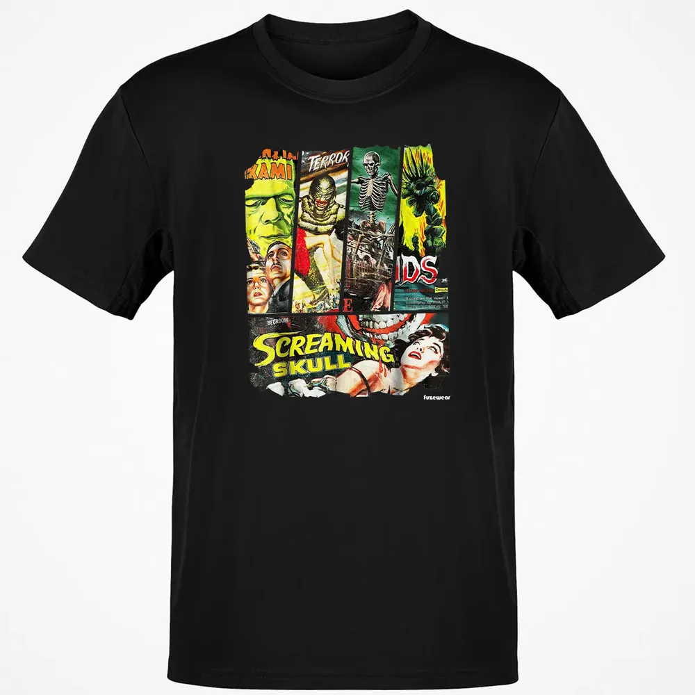 Vintage Style Sci Fi Horror Movie Poster Collage Classic Unisex T-Shirt - 2