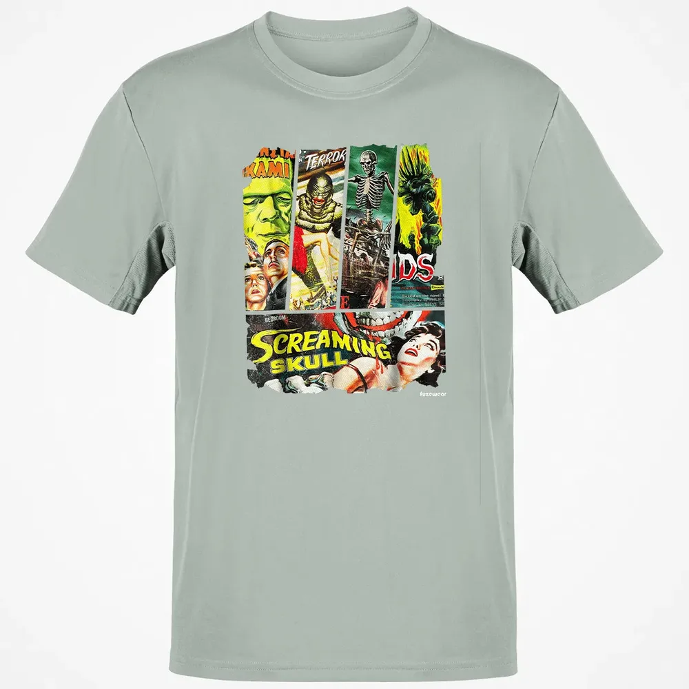 Vintage Style Sci Fi Horror Movie Poster Collage Classic Unisex T-Shirt - 3